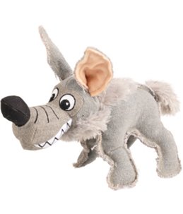 Canvas hyena met squeaker 28cm