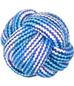 Hs katoen joe knoopbal blauw/wit dia. 5,5cm