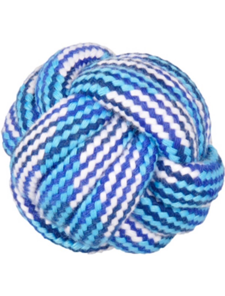 Hs katoen joe knoopbal blauw/wit dia. 5,5cm