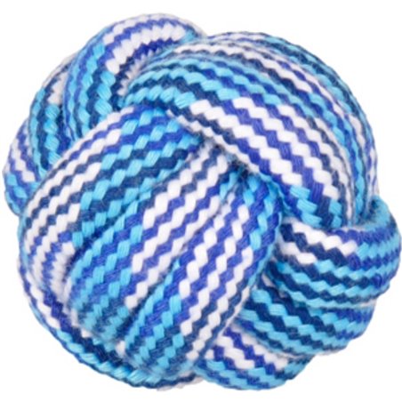 Hs katoen joe knoopbal blauw/wit dia. 5,5cm