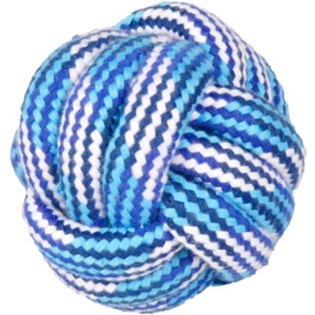 Hs katoen joe knoopbal blauw/wit dia. 7,5cm