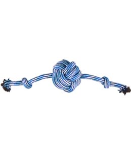 Hs katoen joe touw+ knoopbal+2 knopen blauw/wit dia. 11,5cm/50cm