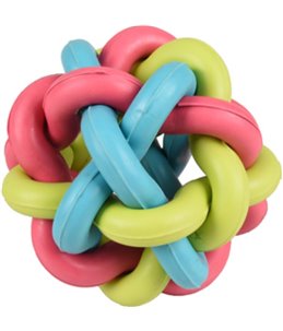 Hs rubber zomba gevlochten bal gekleurd 10cm