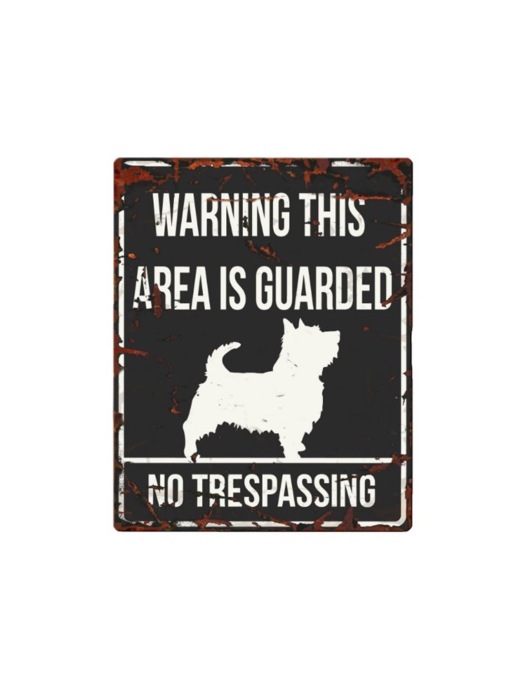 Beware of dog sign: Terrier