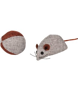 Ps juns muis en bal grijs 7,8 cm
