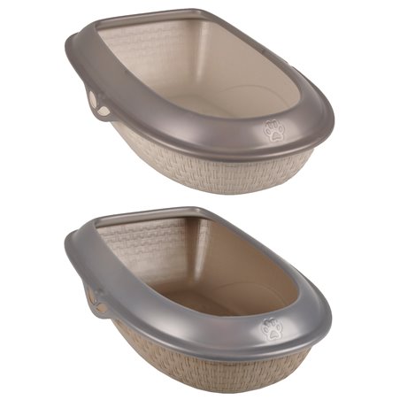 Kattentoilet sabbia ass taupe/wit 59,5x40,3x17,9cm