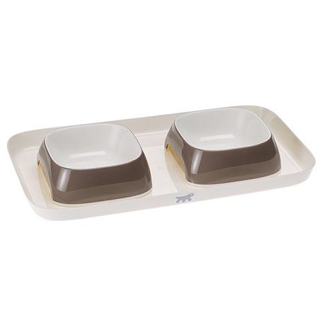 Ferplast voerbak en drinkbak  met placemat glam tray small - 40x23x5,5cm - 0,8l