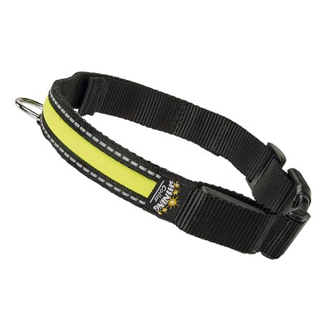 Ferplast halsband met verlichting nylon geel a:36-51cm en b:25mm