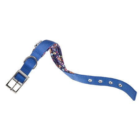 Ferplast halsband daytona fantasy nylon blauw a:37-45cm en b:25mm