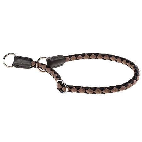 Ferplast halsband twist nylon bruin/zwart a:35cm en b:12mm