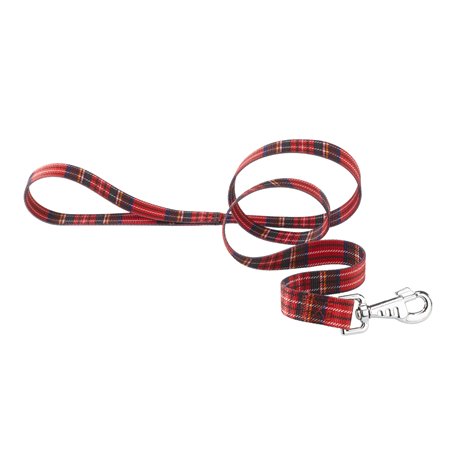 Ferplast hondenriem / leiband club tartan nylon rood - 120cm x 25mm