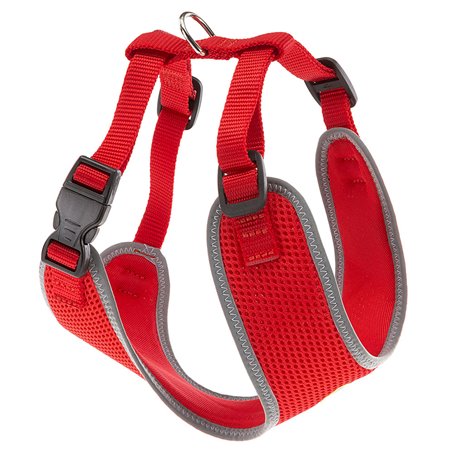 Ferplast hondentuig nikita m nylon rood - a:30-43cm en b:38-55cm - 15mm