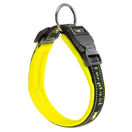 Ferplast halsband sport dog nylon geel - a:55-65cm en b:25mm