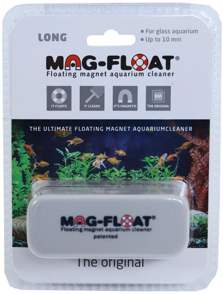 Kan worden berekend Overleving Lyrisch Mag-Float algenmagneet drijvend long, voor glas van maximaal 10 mm dik