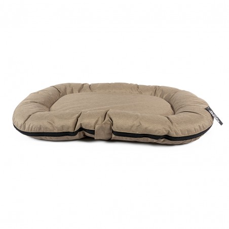 Poly kussen ovaal Siesta praline L - 120x80x10cm beige/zwart