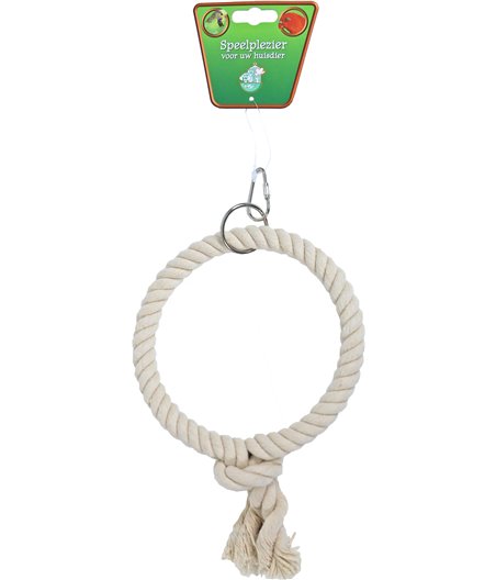 Boon vogelspeelgoed touwring katoen klein 1-rings, Ø 13 cm.