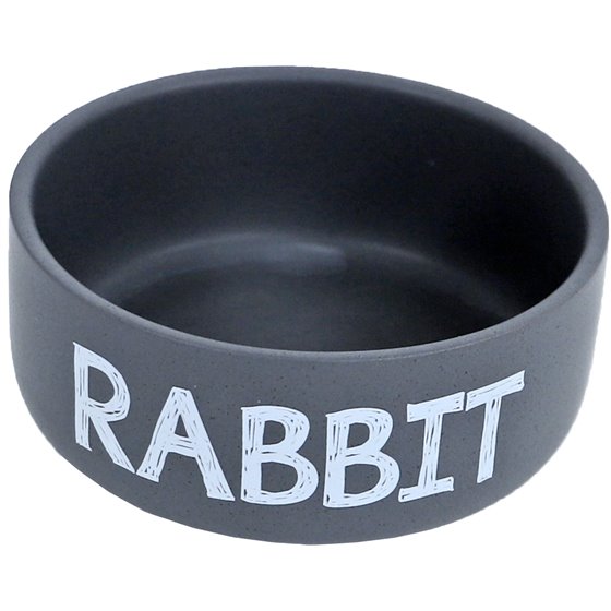 Boon konijnen eetbak steen RABBIT mat grijs, 12 cm - 12 x 12 x 5cm