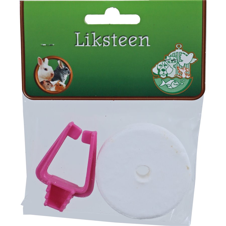 Boon liksteen met plastic houder voor knaagdier en/of konijn - 12 x 10 x 2cm