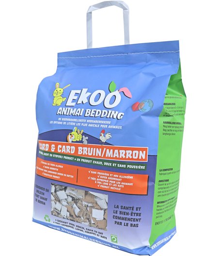 Ekoo Animal Bedding card and card bruin, 25 liter