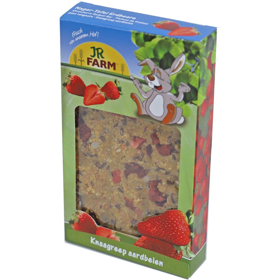 JR Farm knaagdier knaag-reep aardbei, 125 gram