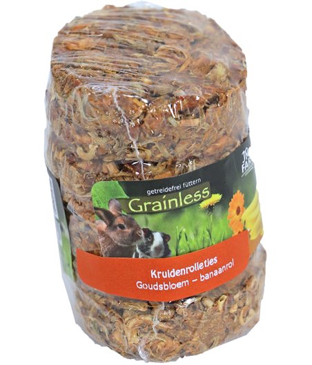 JR Farm knaagdier Grainless goudsbloem/banaan rol, 80 gram