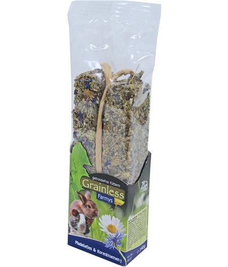 JR Farm knaagdier Grainless Farmys madeliefjes/korenbloem, 140 gram