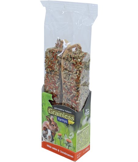 JR Farm knaagdier Grainless Farmys wilde zaden/distelbloemen, 140 gram