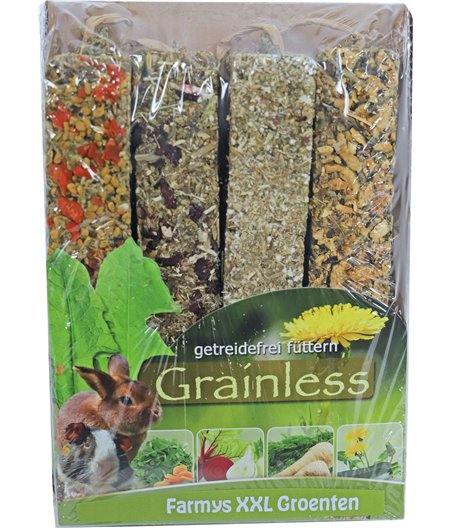 JR Farm knaagdier Grainless Farmys XXL 4-pack, 450 gram groenten