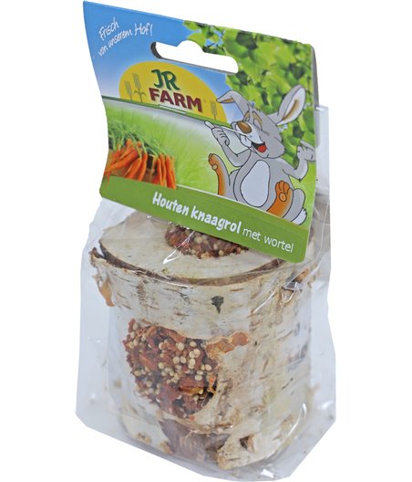 JR Farm knaagdier knaagrol hout met wortel, 150 gram