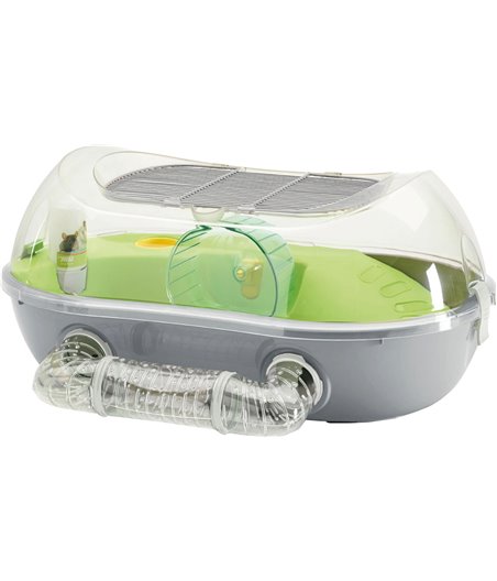 Savic hamsterkooi met buis Spelos XL metro, lichtgrijs - 59 x 37 x 26cm