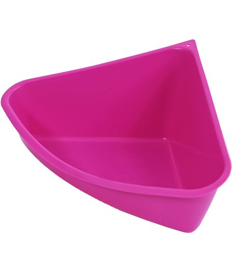 Savic knaagdiertoilet driehoek plastic, fuchsia - 15 x 36 x 28cm