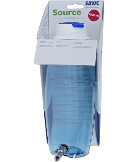 Savic drinkfles met deksel en RVS tuit, 1000 ml - 8 x 10 x 23cm