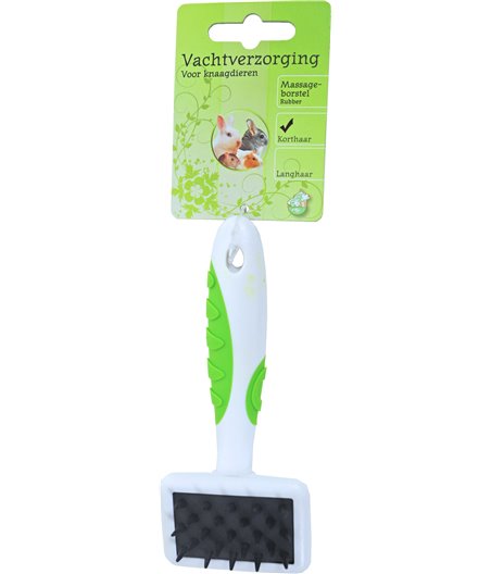 Boon vachtverzorging knaagdier rubber massage borstel - 22 x 6 x 4cm