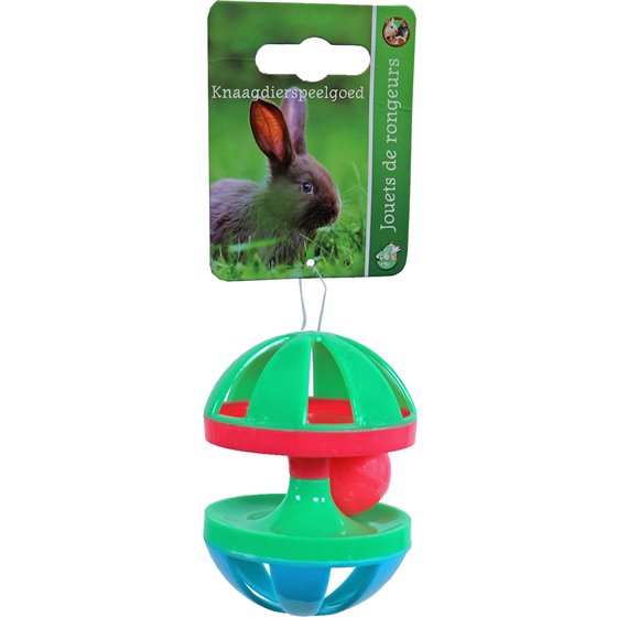 Boon knaagdierspeelgoed diabolo plastic met bel - 9 x 7 x 20cm