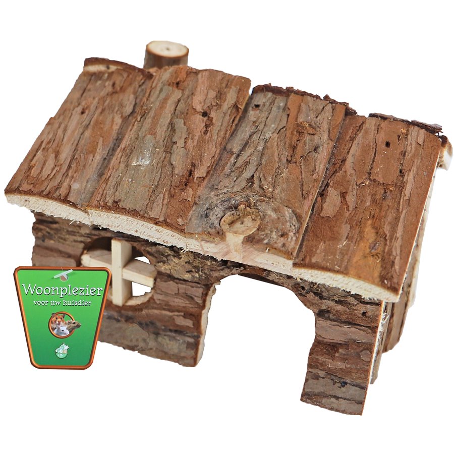 Boon hamsterhuis met puntdak natural - 14 x 12 x 10,5cm