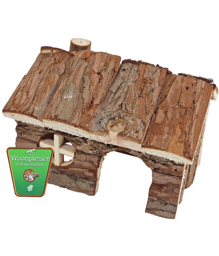 Boon hamsterhuis met puntdak natural - 14 x 12 x 10,5cm