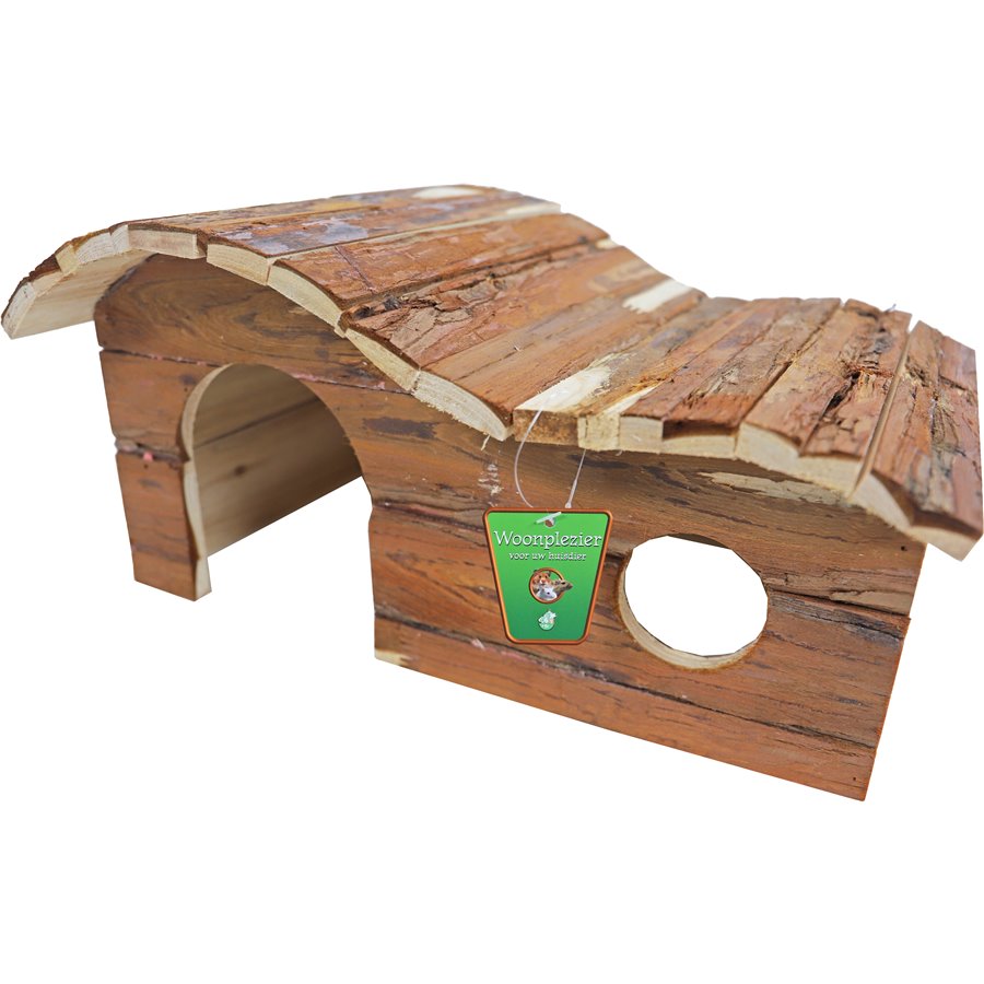 Boon knaagdierhuis golfdak hout natural - 41,5 x 28 x 21cm