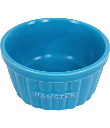 Boon hamster eetbak steen ribbel blauw - 8 x 8 x 4cm