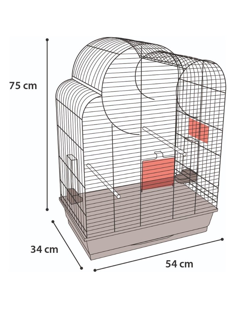 Parkietenkooi wammer 1 zwart 54x34x75cm